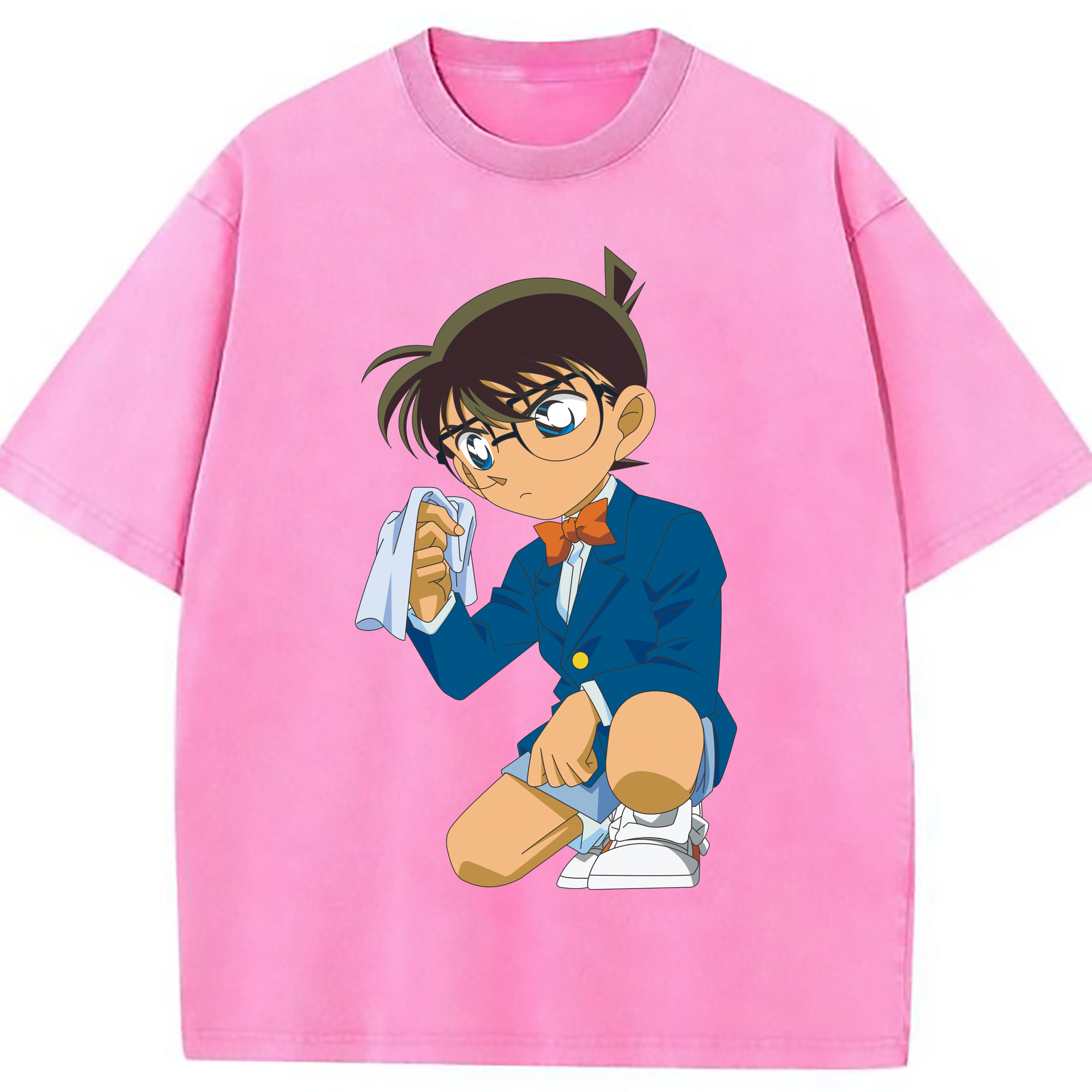 （画像用） 名探偵コナン 江戸川 コナン Detective Conan Conan Edogawa 綿100% ヴィンテージ風 半袖Tシャツ（フロントプリント）